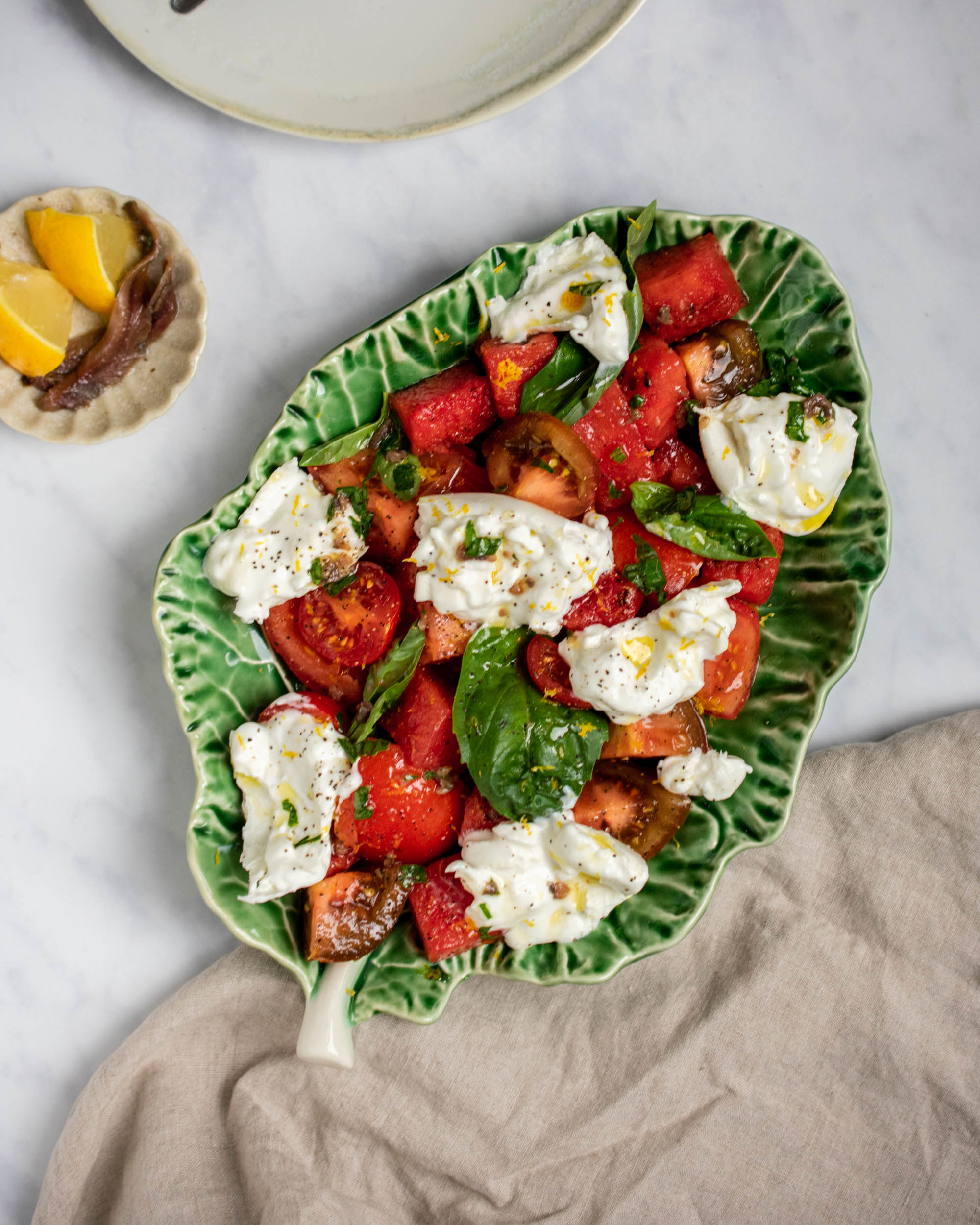 Watermelon and Tomato Salad with Burrata