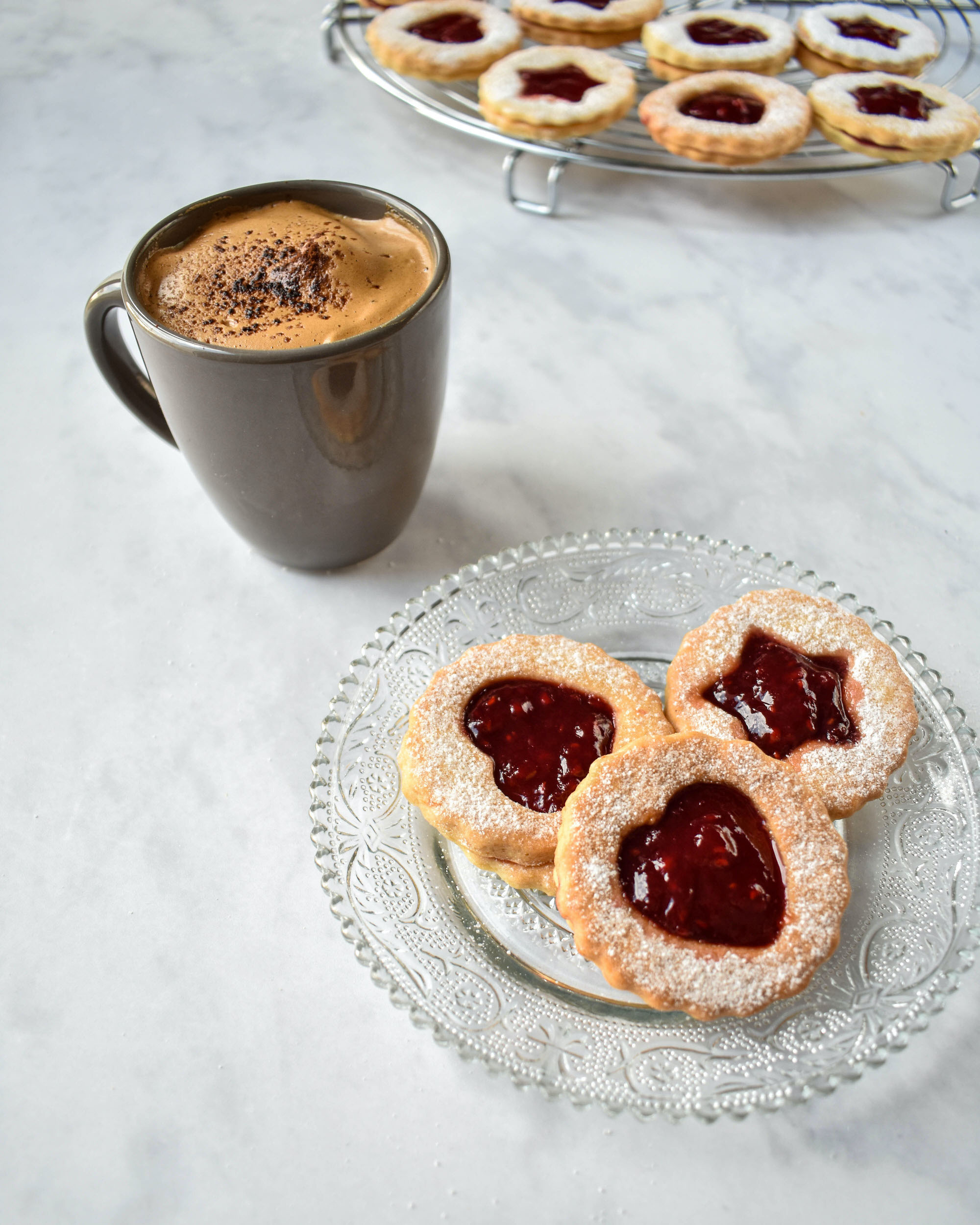 Raspberry Jam Sandwich Biscuits - Apron & Whisk