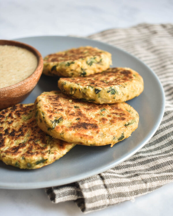 Chickpea and Swiss Chard fritters - Apron & Whisk