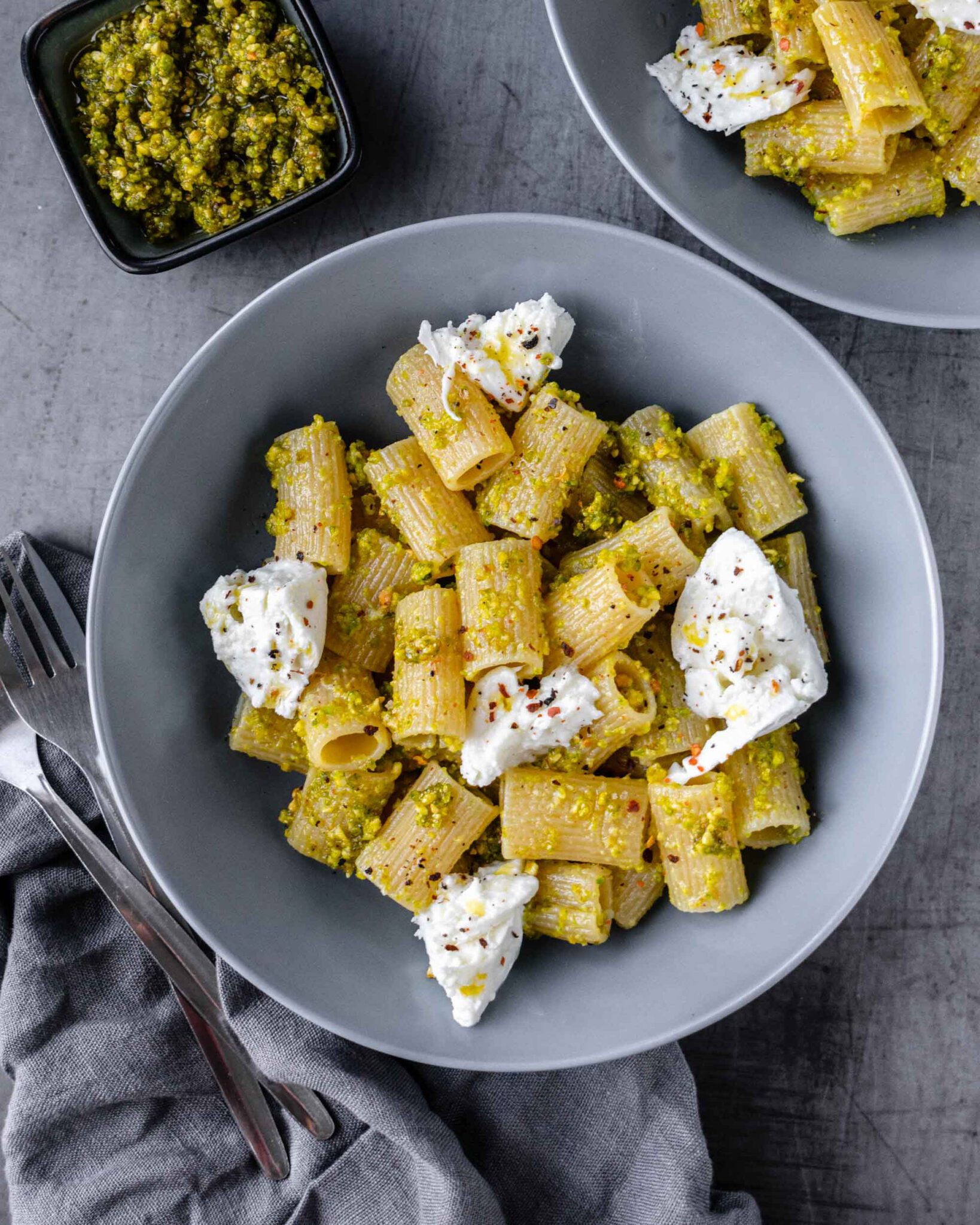 Pistachio Pesto Rigatoni Apron & Whisk