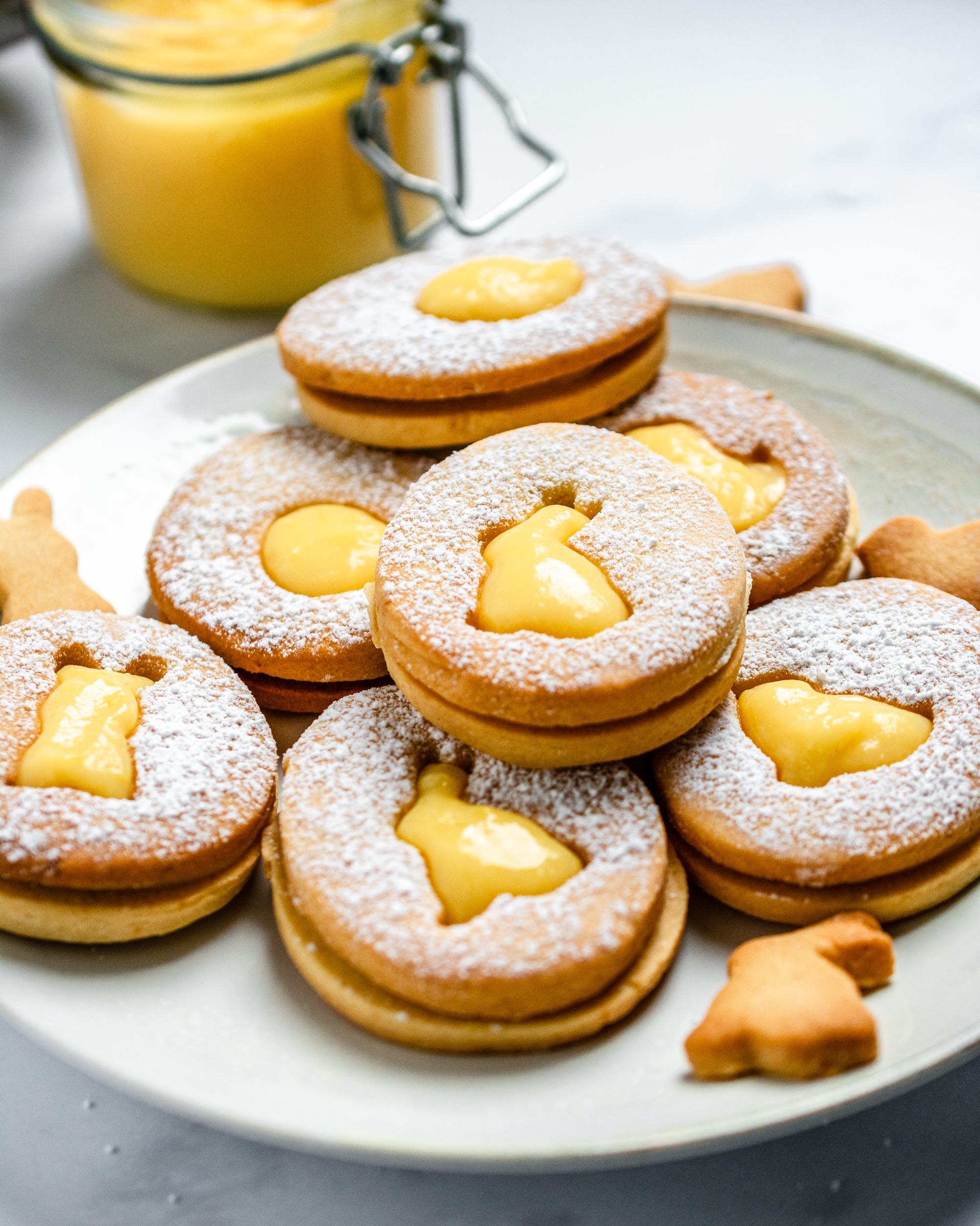 lemon curd linzer cookies