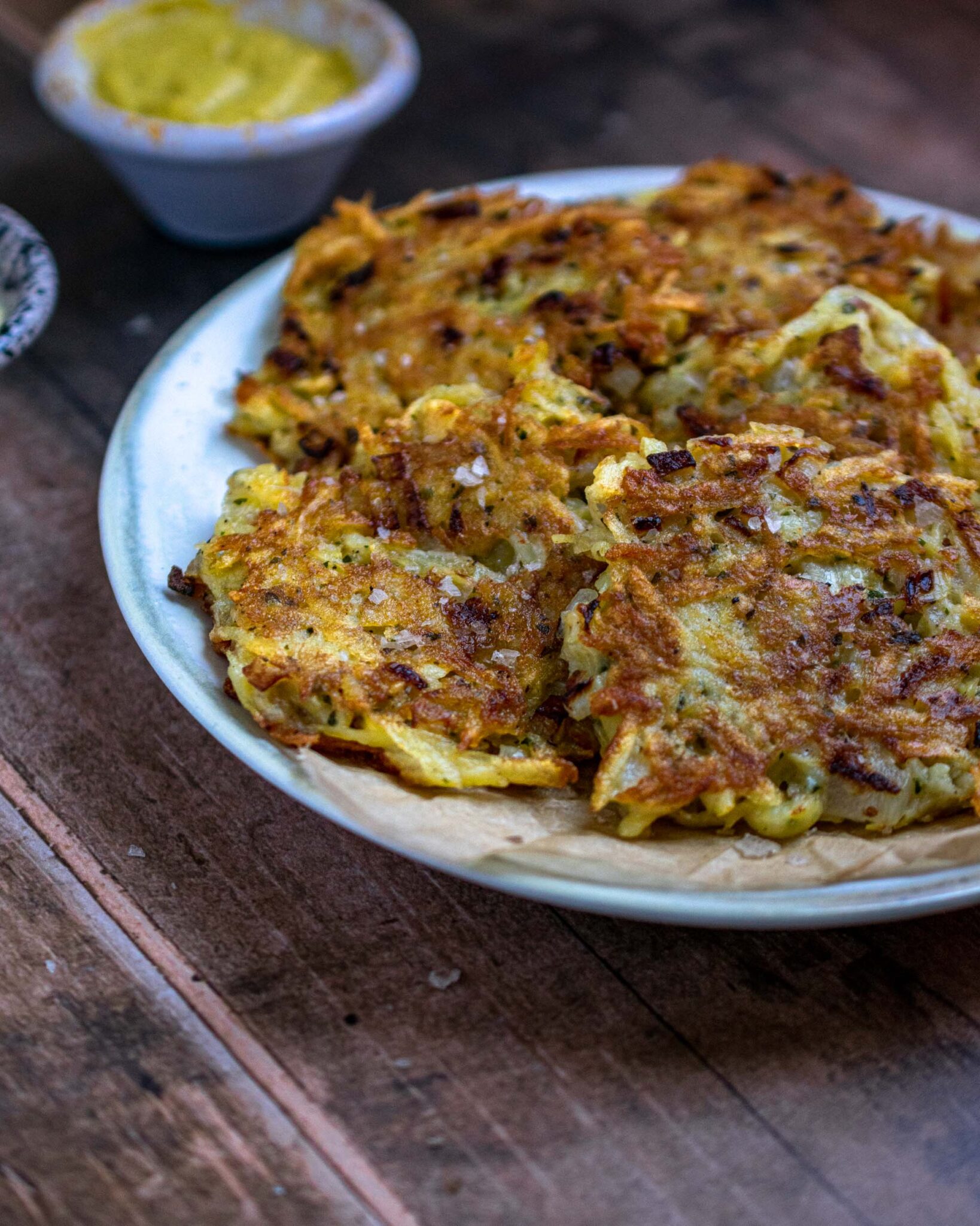 Gromperekichelcher - Luxembourgish potato fritters - Apron & Whisk