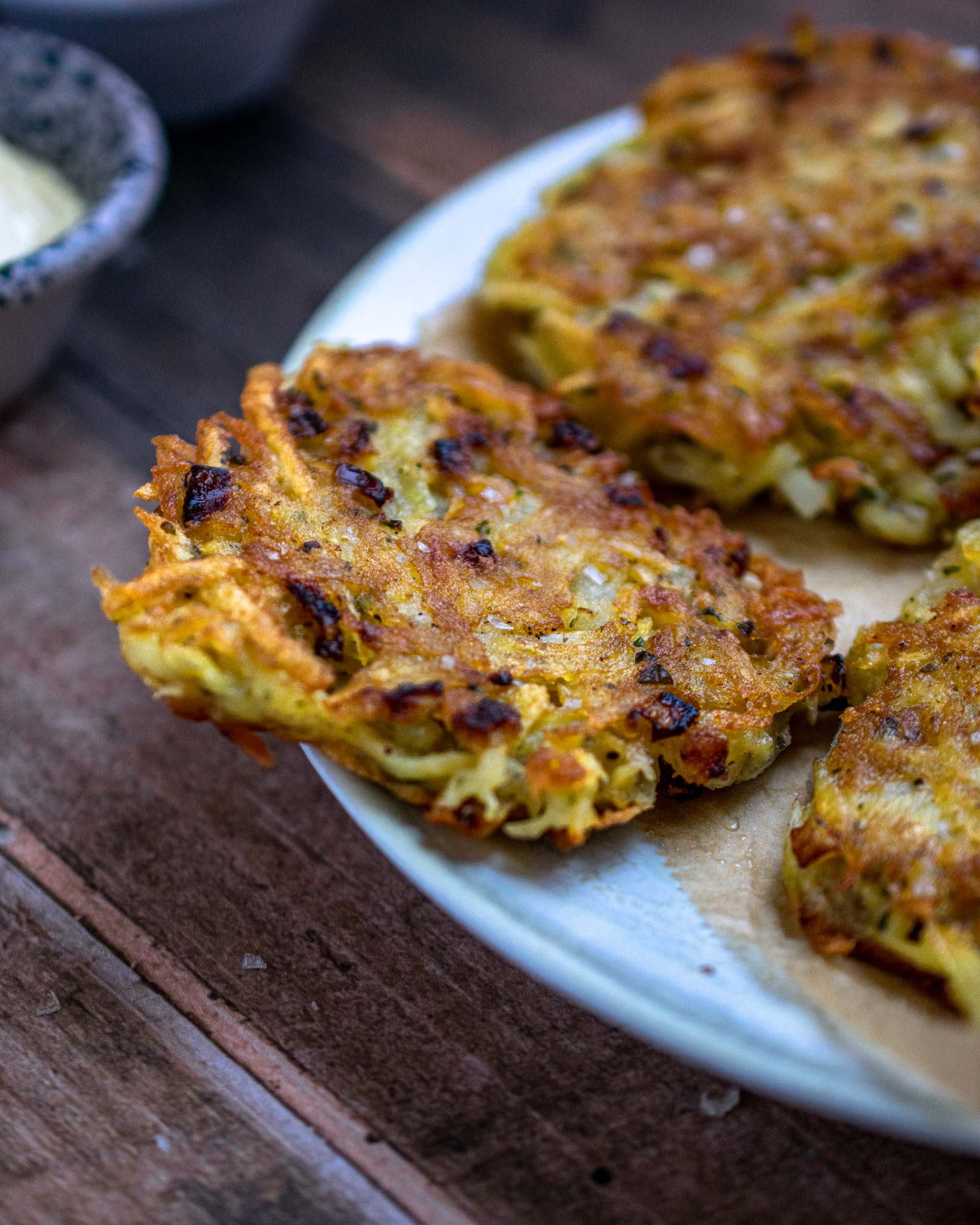 Gromperekichelcher - Luxembourgish potato fritters - Apron & Whisk