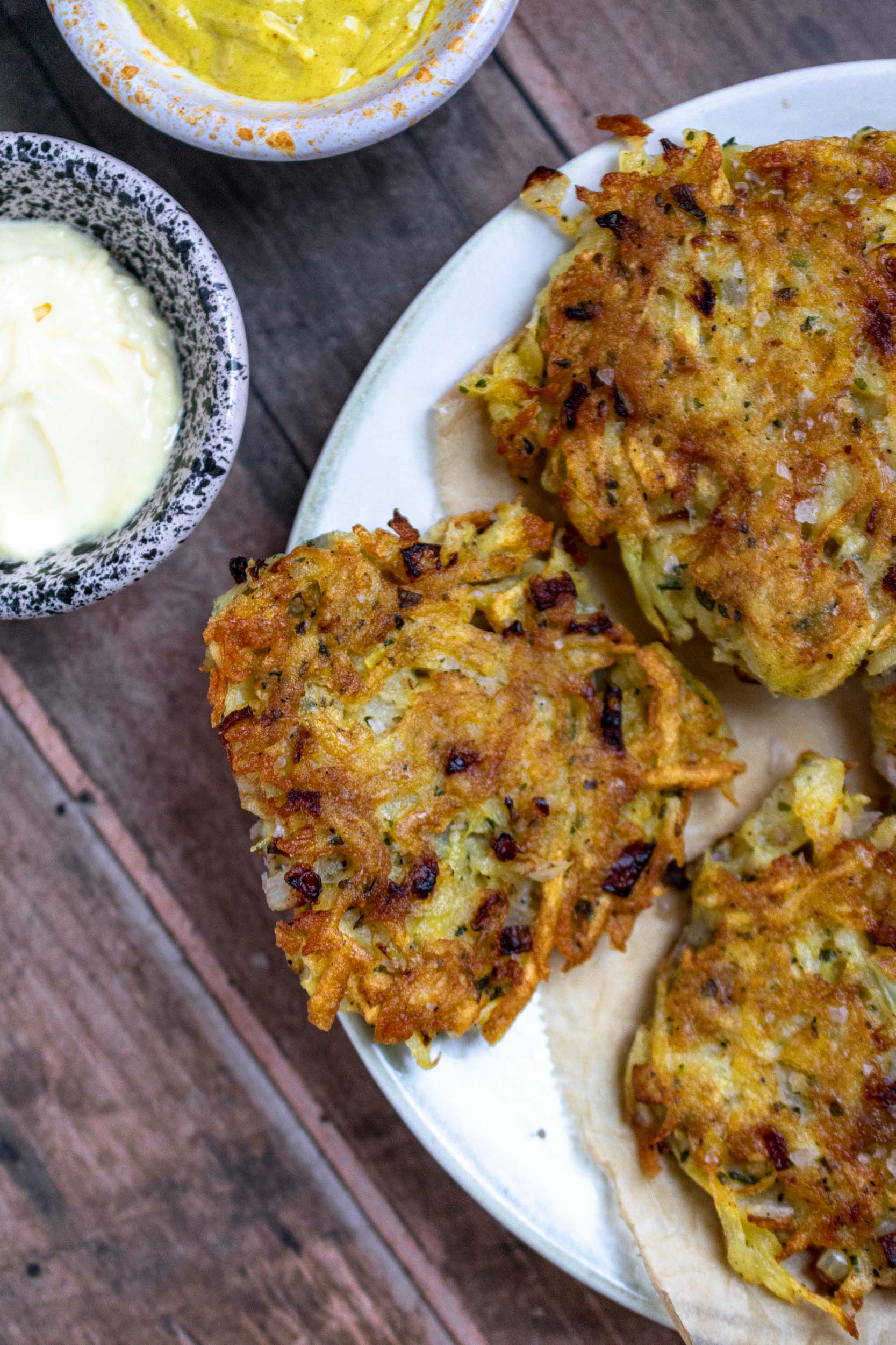 Gromperekichelcher - Luxembourgish potato fritters - Apron & Whisk