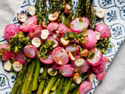 Roasted Asparagus and Radishes with Mustard Vinaigrette - Vikalinka