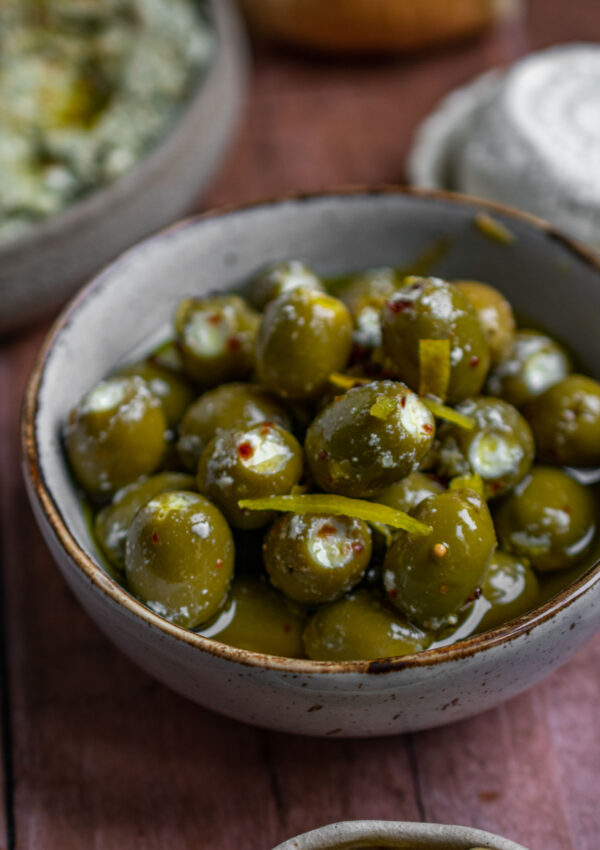 Stuffed Olives with Ġbejniet