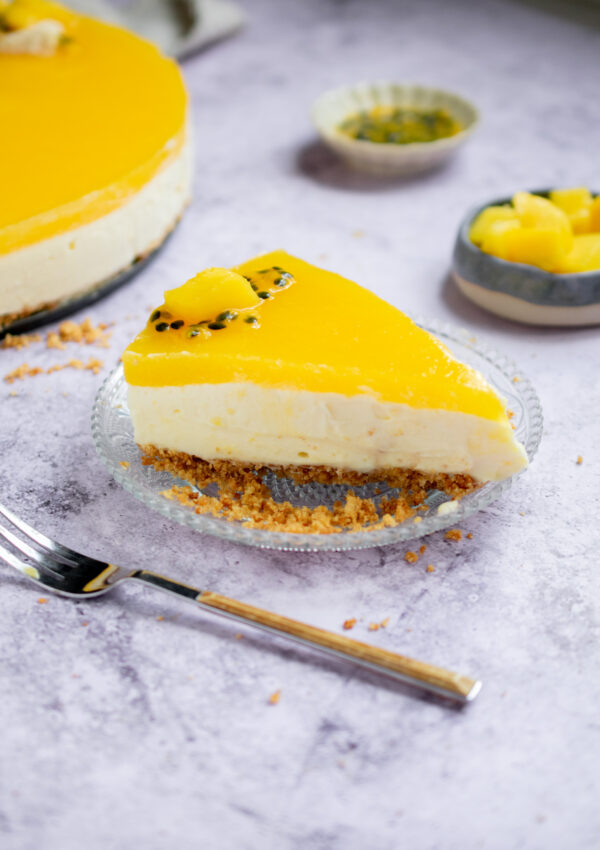 White Chocolate, Mango and Passion Fruit Cheesecake