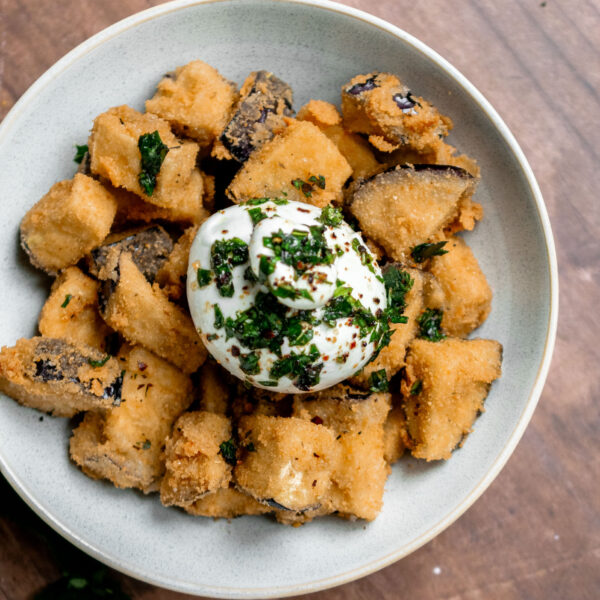 Crispy Mediterranean Aubergines with Burrata