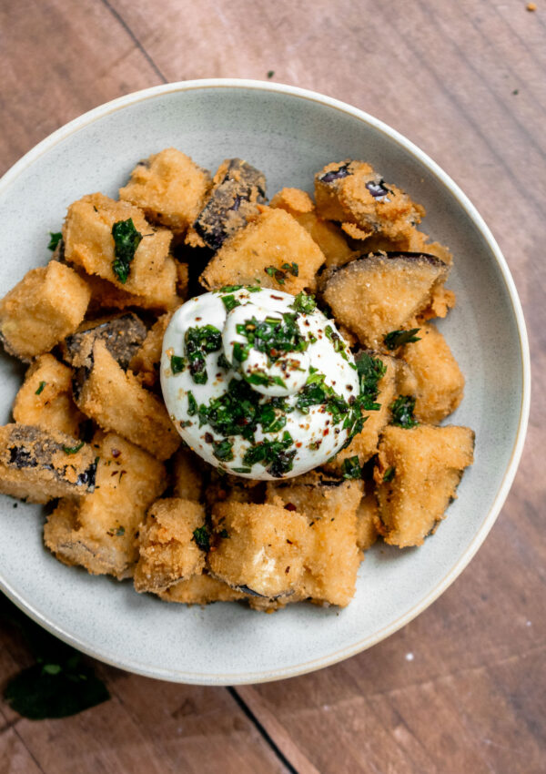 Crispy Mediterranean Aubergines with Burrata