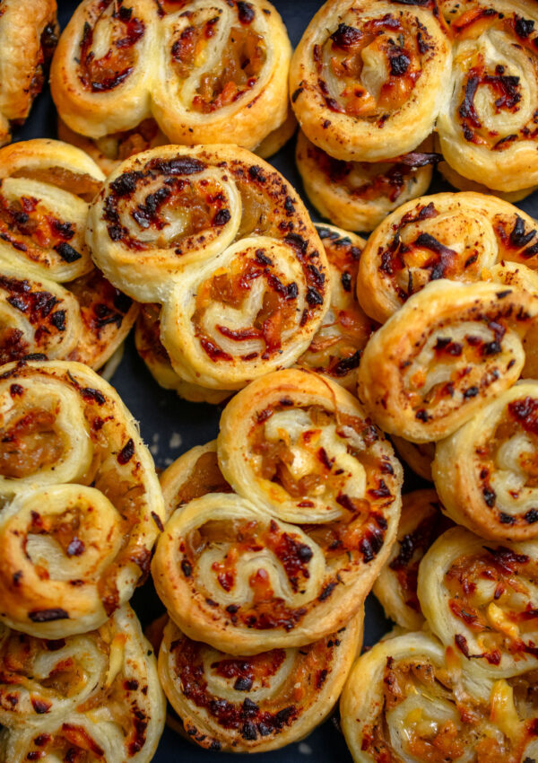 Savoury Palmiers with Peppered Ä bejna and Caramelised onions