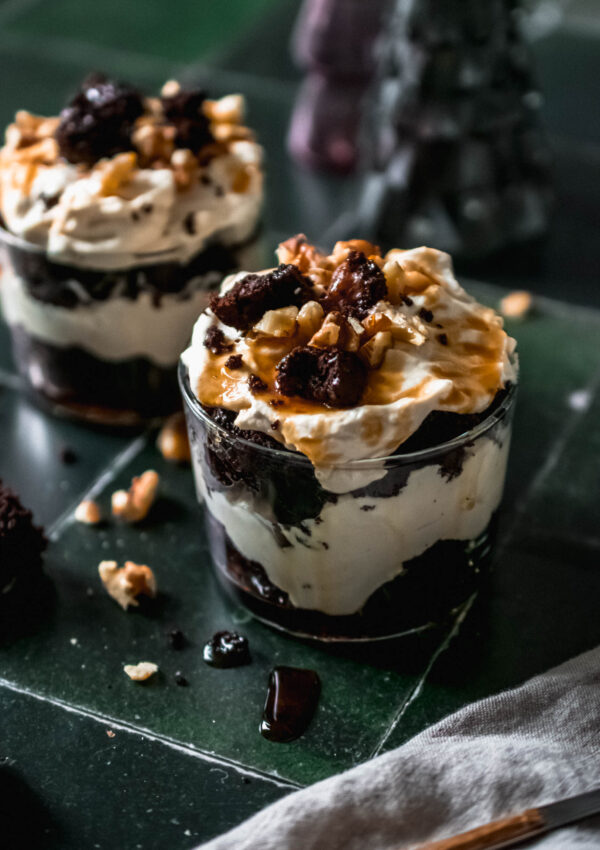 Caramel Brownie Trifle Cups