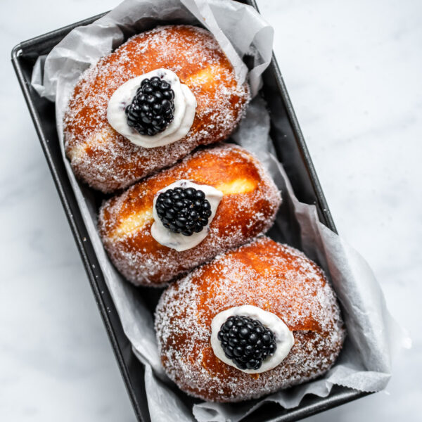 Blackberry Cream Brioche Doughnuts
