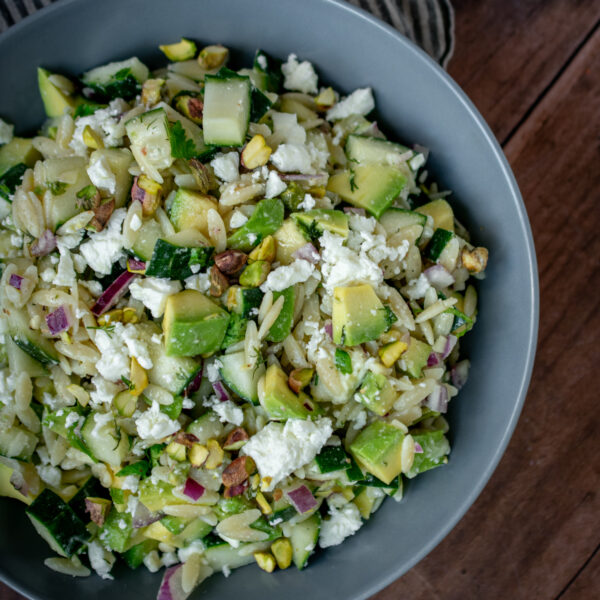 Cucumber Avocado Orzo Salad